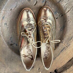 Sam Edelman oxford wingtip sneaker shoes Jerome gold leather women's 8